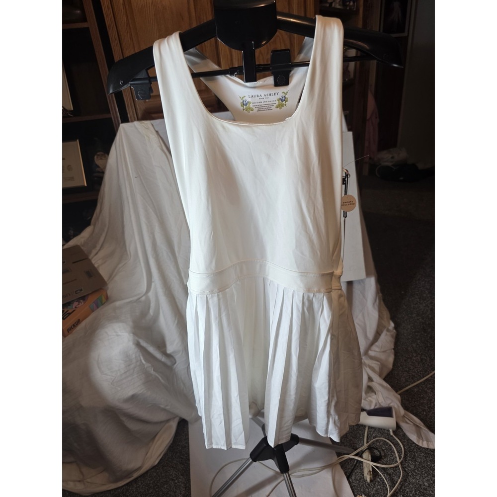 Laura Ashley  White Sports Dress With Removable Shorts. NWT